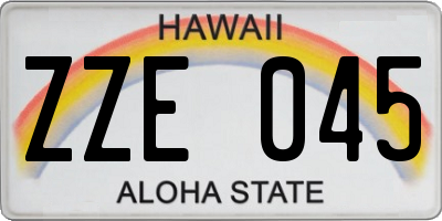 HI license plate ZZE045
