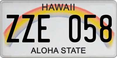 HI license plate ZZE058