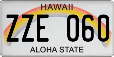 HI license plate ZZE060