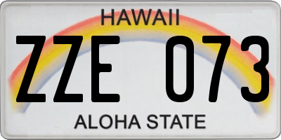 HI license plate ZZE073