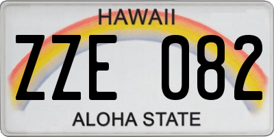HI license plate ZZE082