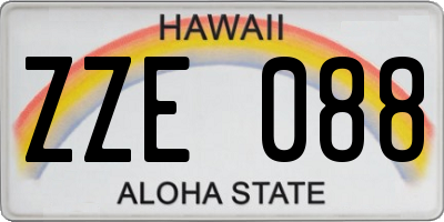HI license plate ZZE088