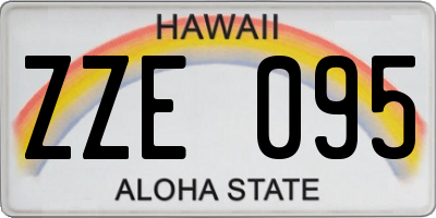HI license plate ZZE095
