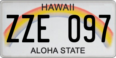 HI license plate ZZE097