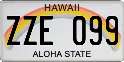 HI license plate ZZE099