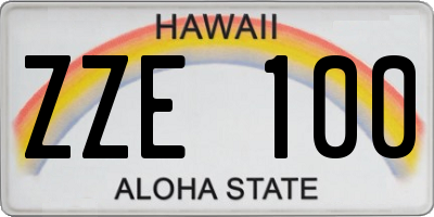 HI license plate ZZE100