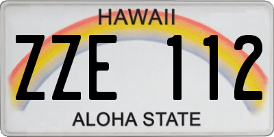 HI license plate ZZE112