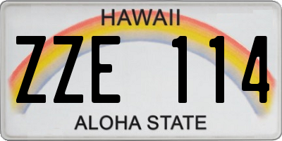 HI license plate ZZE114