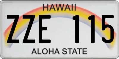 HI license plate ZZE115