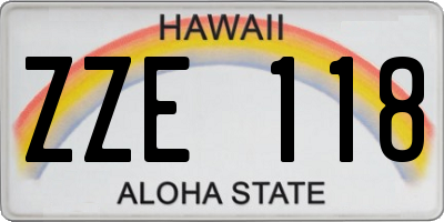 HI license plate ZZE118
