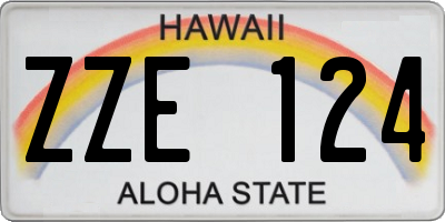 HI license plate ZZE124