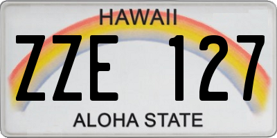 HI license plate ZZE127