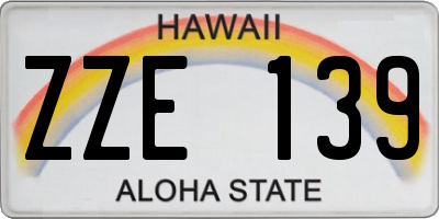 HI license plate ZZE139