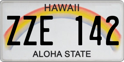 HI license plate ZZE142