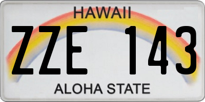 HI license plate ZZE143
