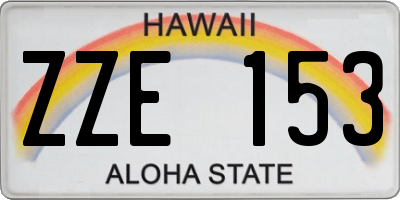 HI license plate ZZE153