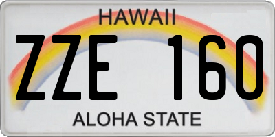 HI license plate ZZE160