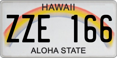 HI license plate ZZE166
