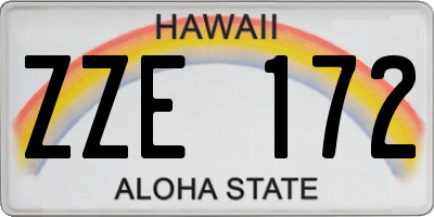 HI license plate ZZE172