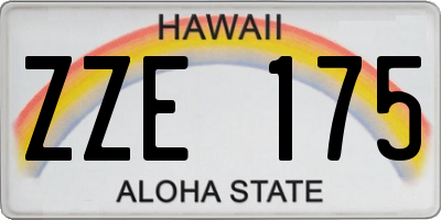 HI license plate ZZE175
