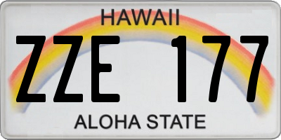 HI license plate ZZE177