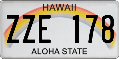 HI license plate ZZE178