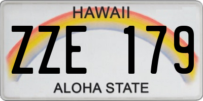 HI license plate ZZE179