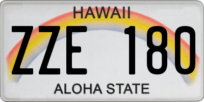 HI license plate ZZE180