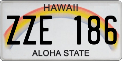 HI license plate ZZE186