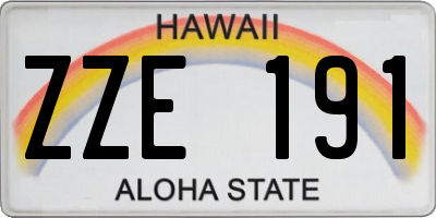 HI license plate ZZE191