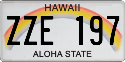 HI license plate ZZE197