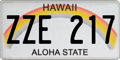 HI license plate ZZE217
