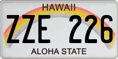 HI license plate ZZE226