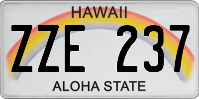 HI license plate ZZE237