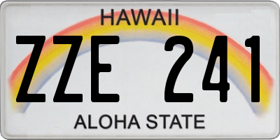 HI license plate ZZE241