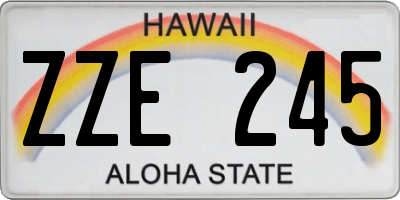 HI license plate ZZE245