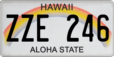 HI license plate ZZE246