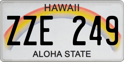 HI license plate ZZE249