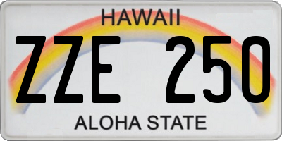 HI license plate ZZE250