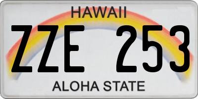 HI license plate ZZE253
