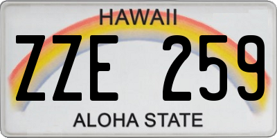 HI license plate ZZE259