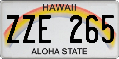 HI license plate ZZE265