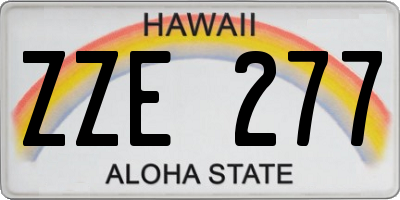 HI license plate ZZE277