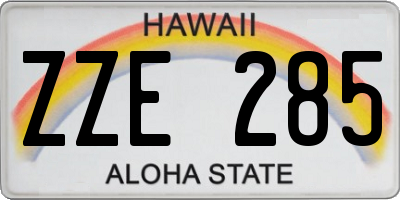 HI license plate ZZE285