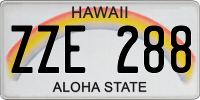 HI license plate ZZE288