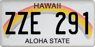 HI license plate ZZE291