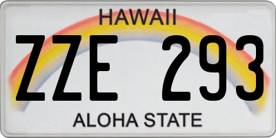 HI license plate ZZE293