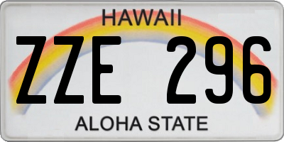 HI license plate ZZE296