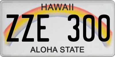 HI license plate ZZE300