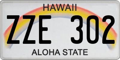 HI license plate ZZE302